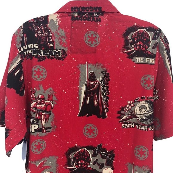 Star Wars We Love Fine Button Up Aloha Hawaiian Shirt NWT Size S - Picture 4 of 10